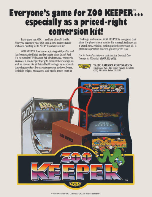 Zoo Keeper (set 1) Arcade Game Cover